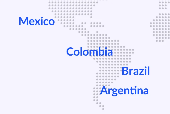 TEAMCX hubs: Mexico, Colombia, Brazil, Argentina